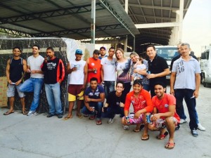 Cleide e a equipe de trabalho do empresário Carlos Mourão (de camisa escura, à direita).